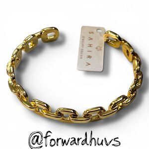 Sahira Jewelry Design Bracelet – Kaye Link – 18K Plated Stainless – Cuff